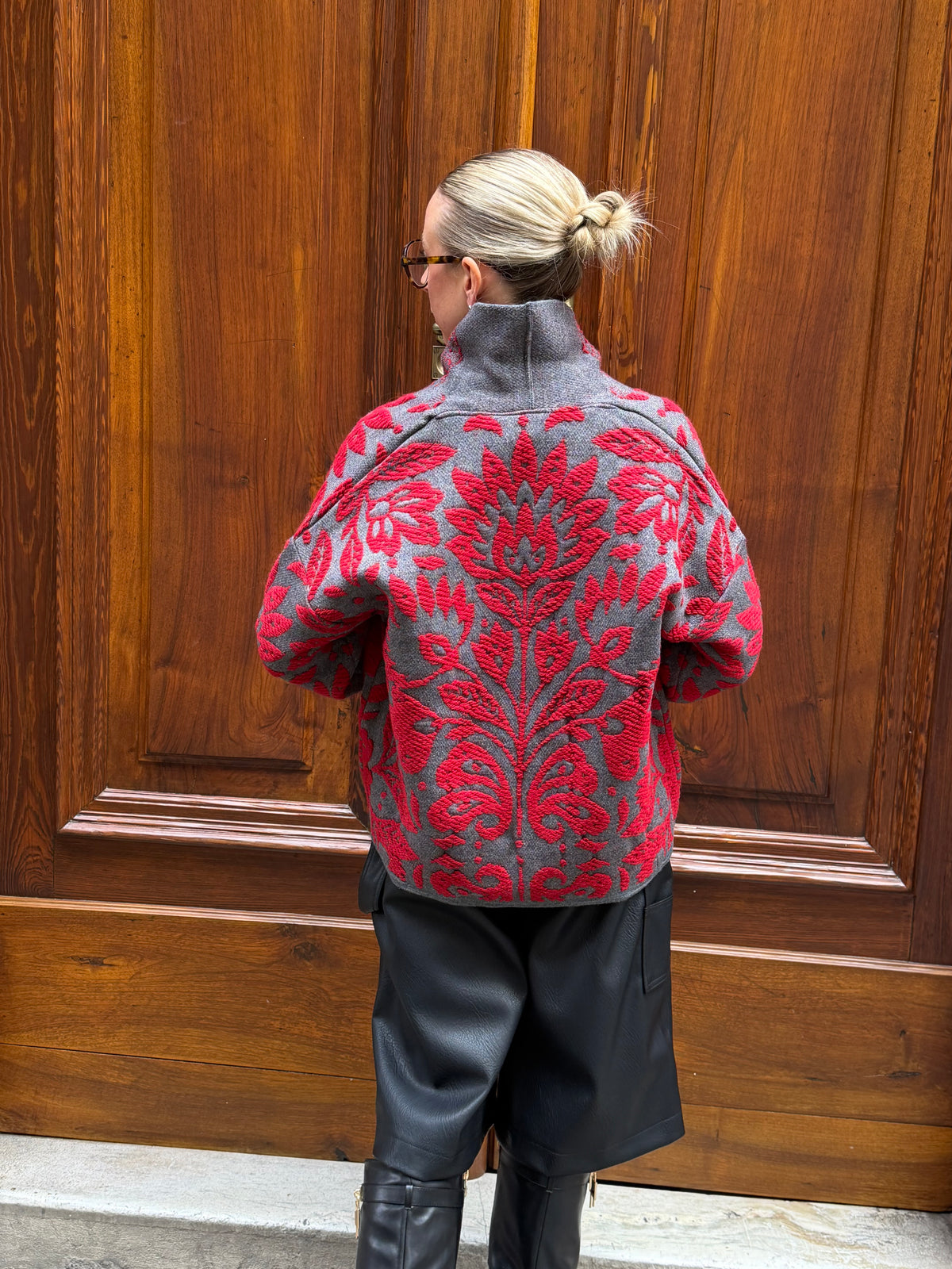 Cardigan Flor | Grigio&Rosso