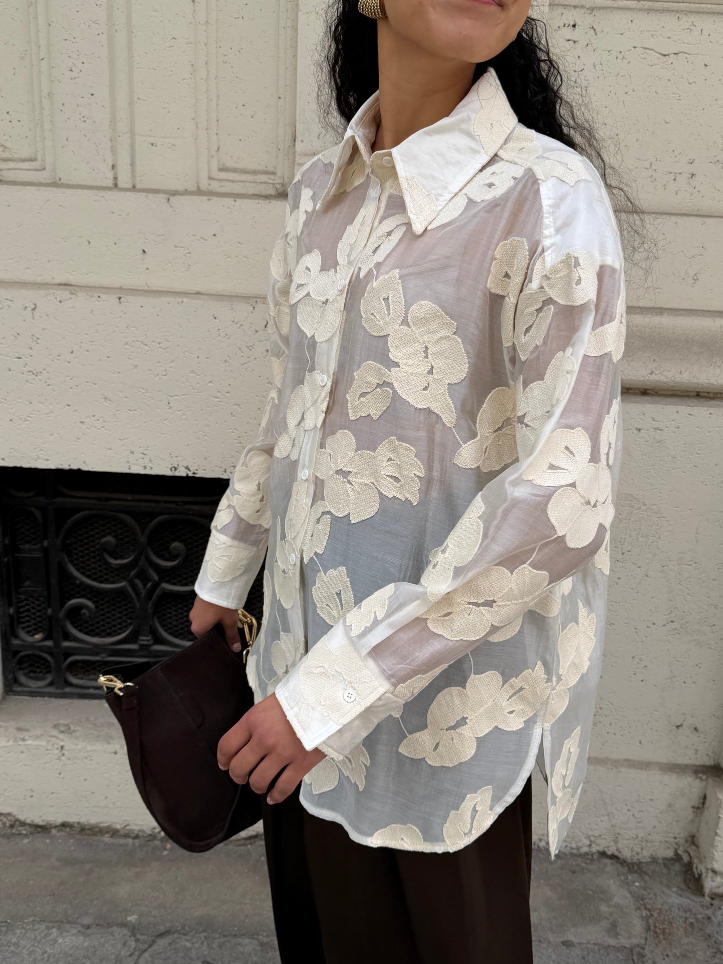 Camicia Ecrù Ricami