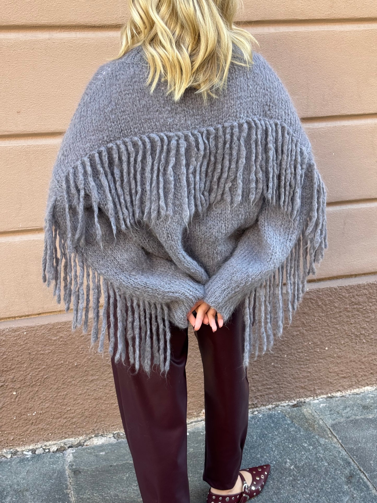 Maglia Frange Mohair | Grigio