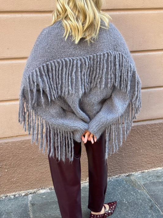 Maglia Frange Mohair | Grigio