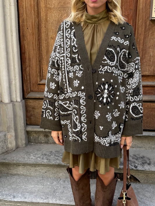 Cardigan Bandana | Verde militare
