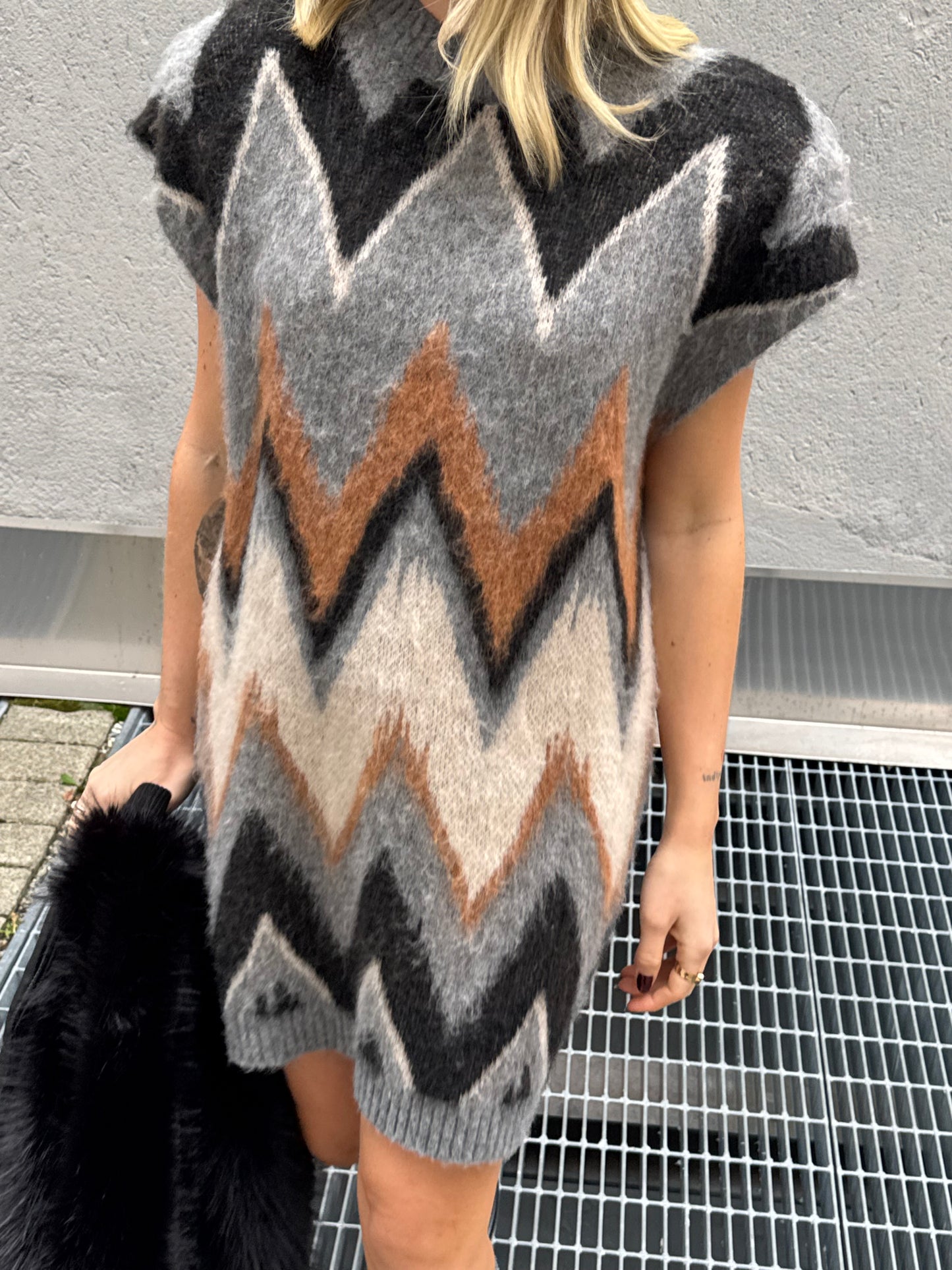 Abito Zag | Grigio&Cammello