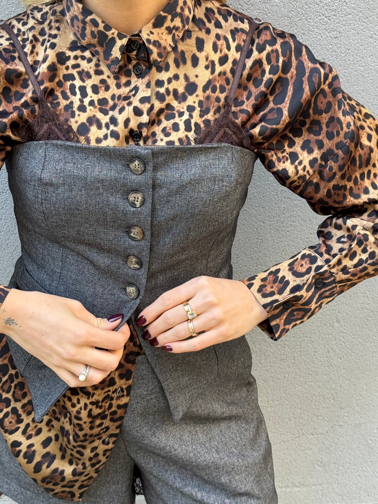 Corpetto Grigio&Pizzo