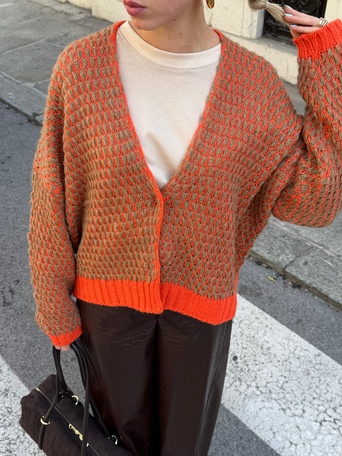 Cardigan Bubble |Arancio&Cammello