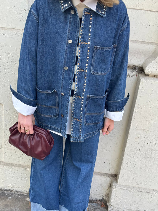 Giacca denim Borchie
