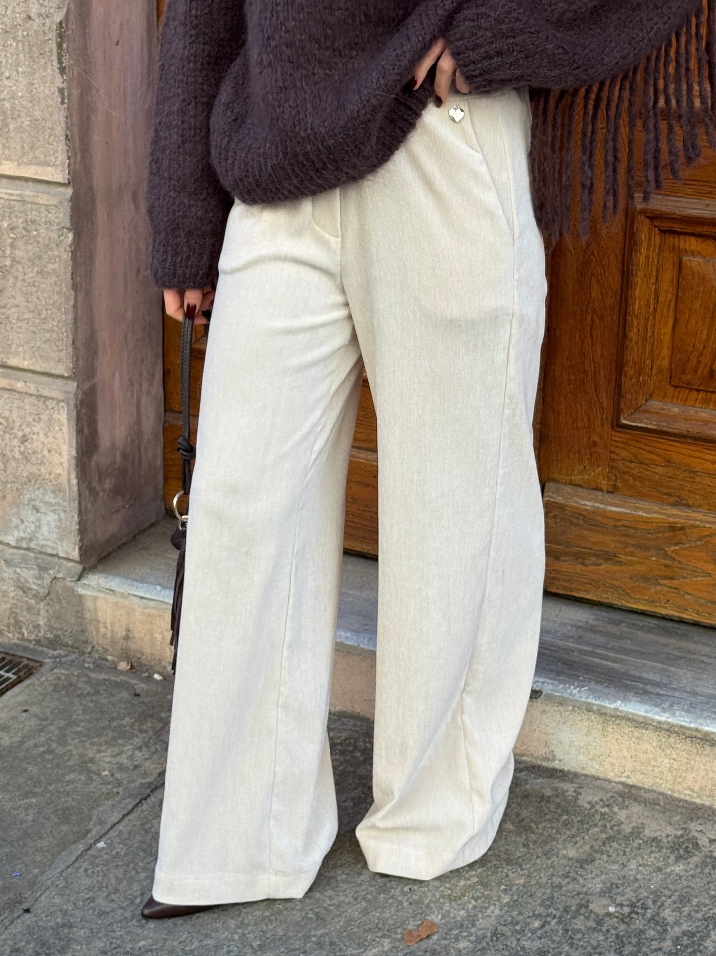 Pantalone Velvet | Panna