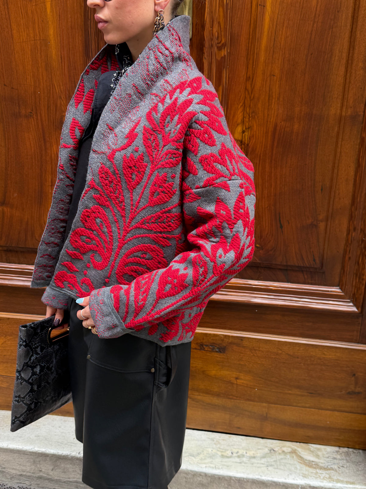 Cardigan Flor | Grigio&Rosso