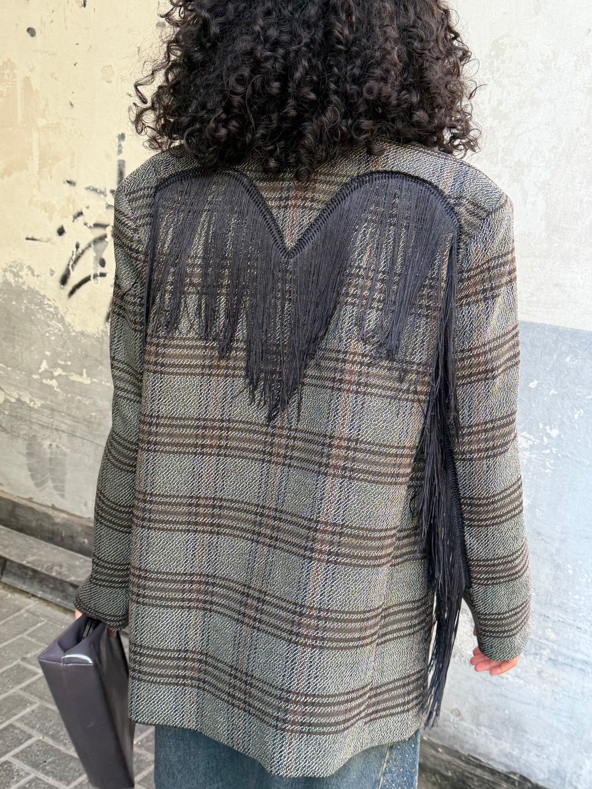 Giacca Check Frange | Militare