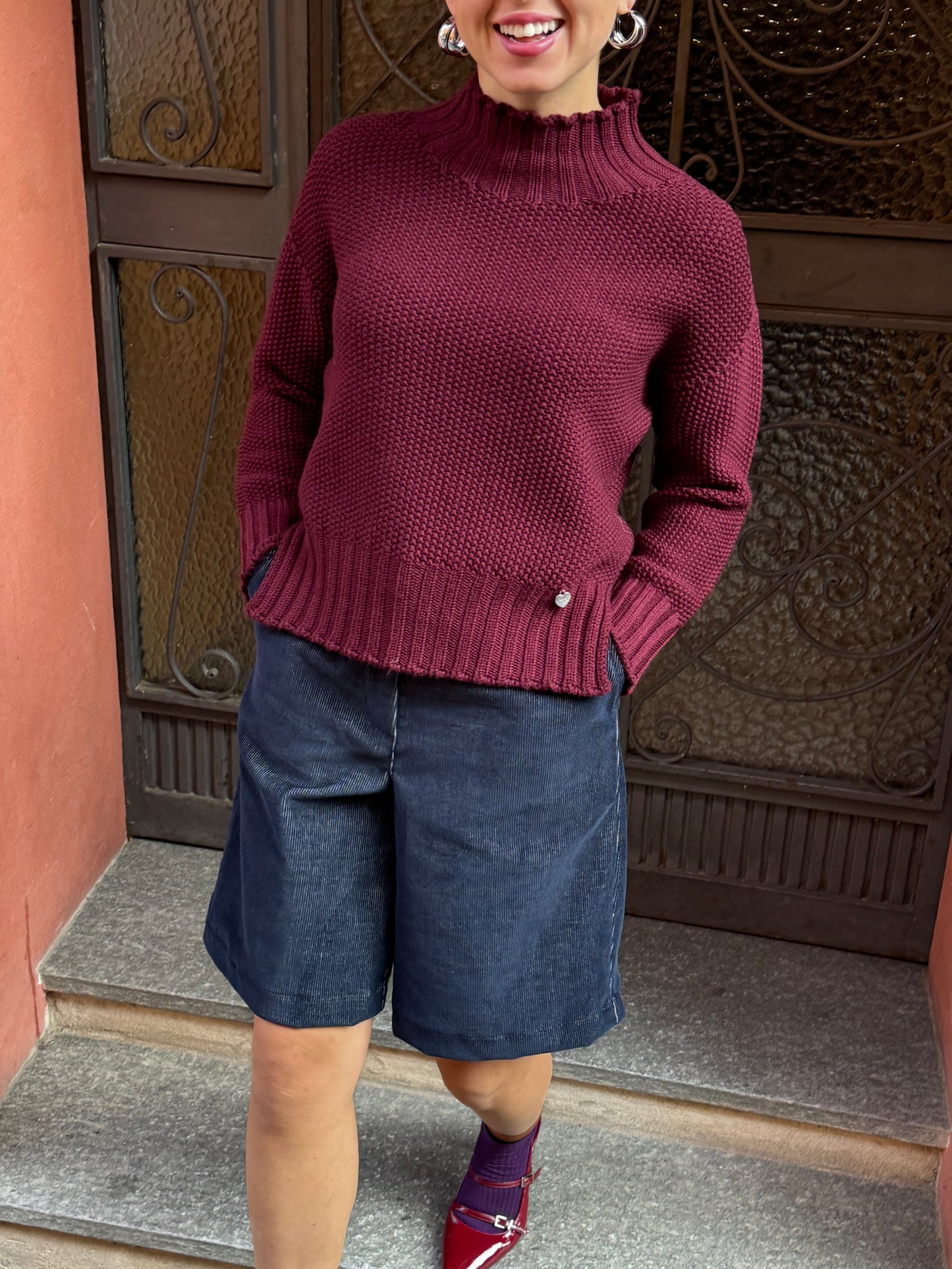 Maglia Pura Lana Gatto | Bordeaux