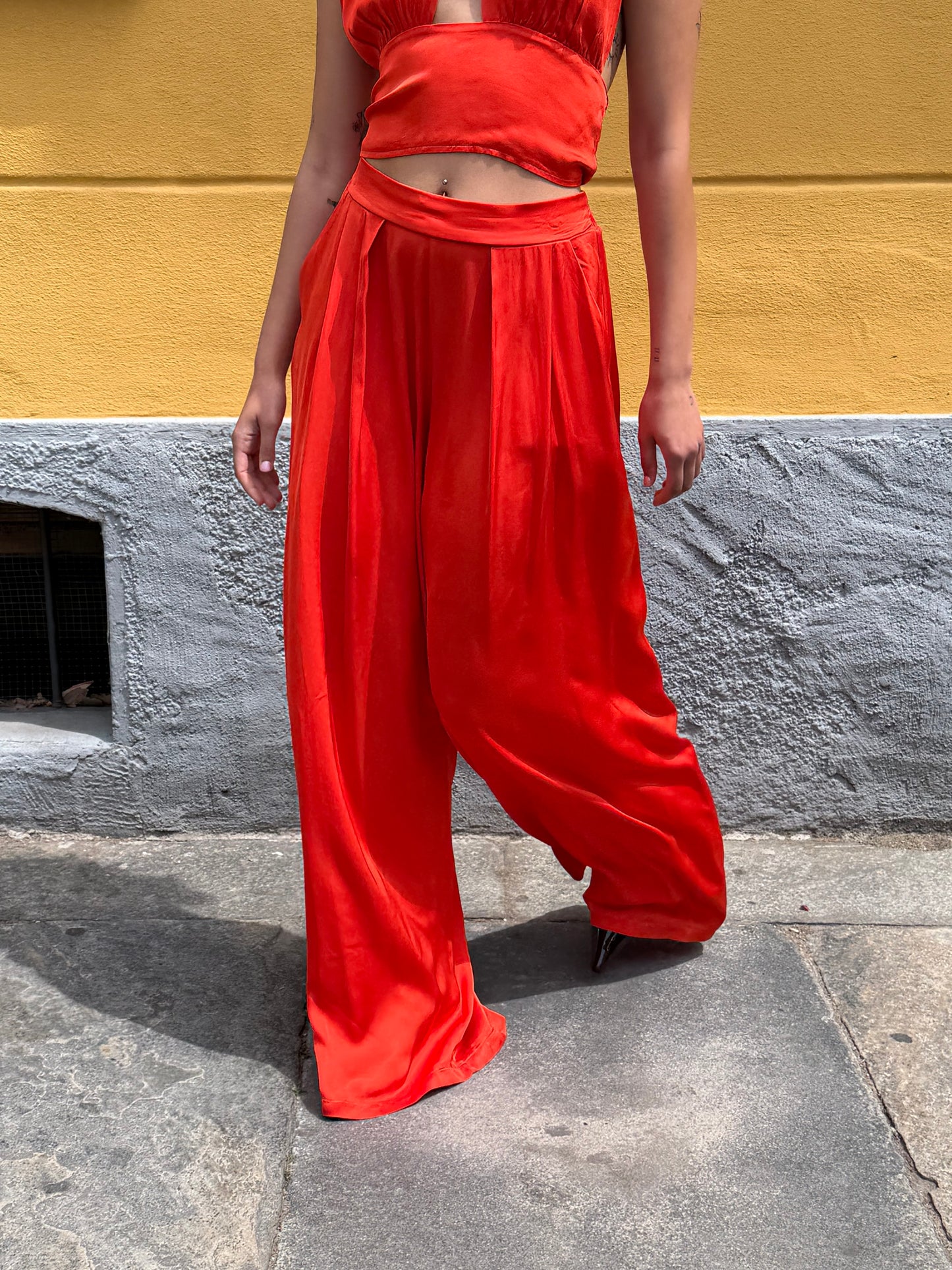 Pantalone Fluid Arancio