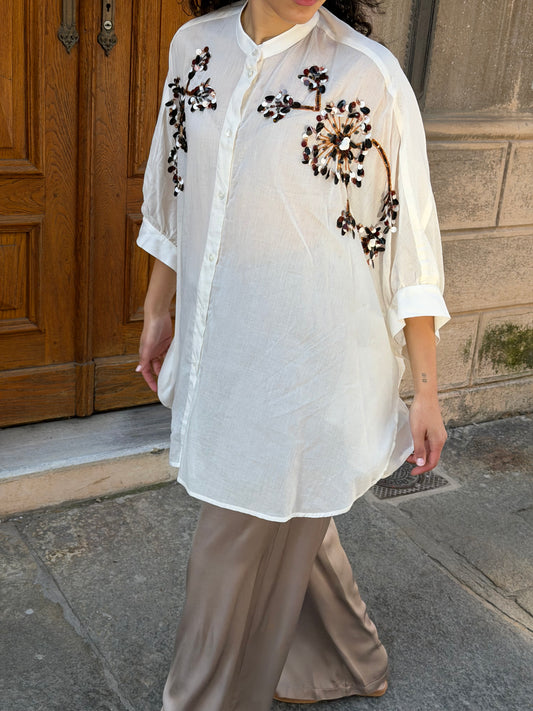 Maxi Camicia Ricamata