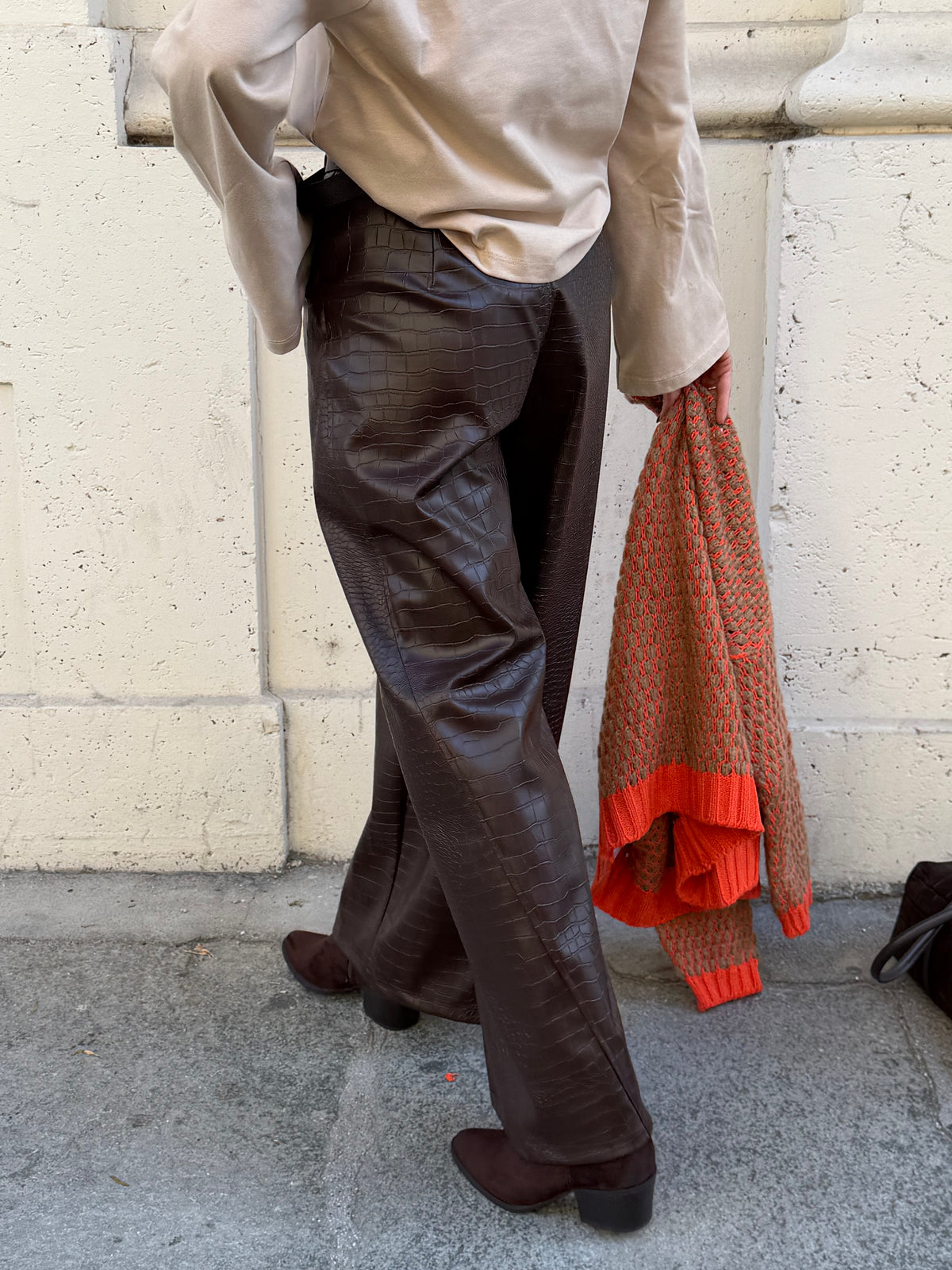 Pantalone Barrel Stampa Cocco