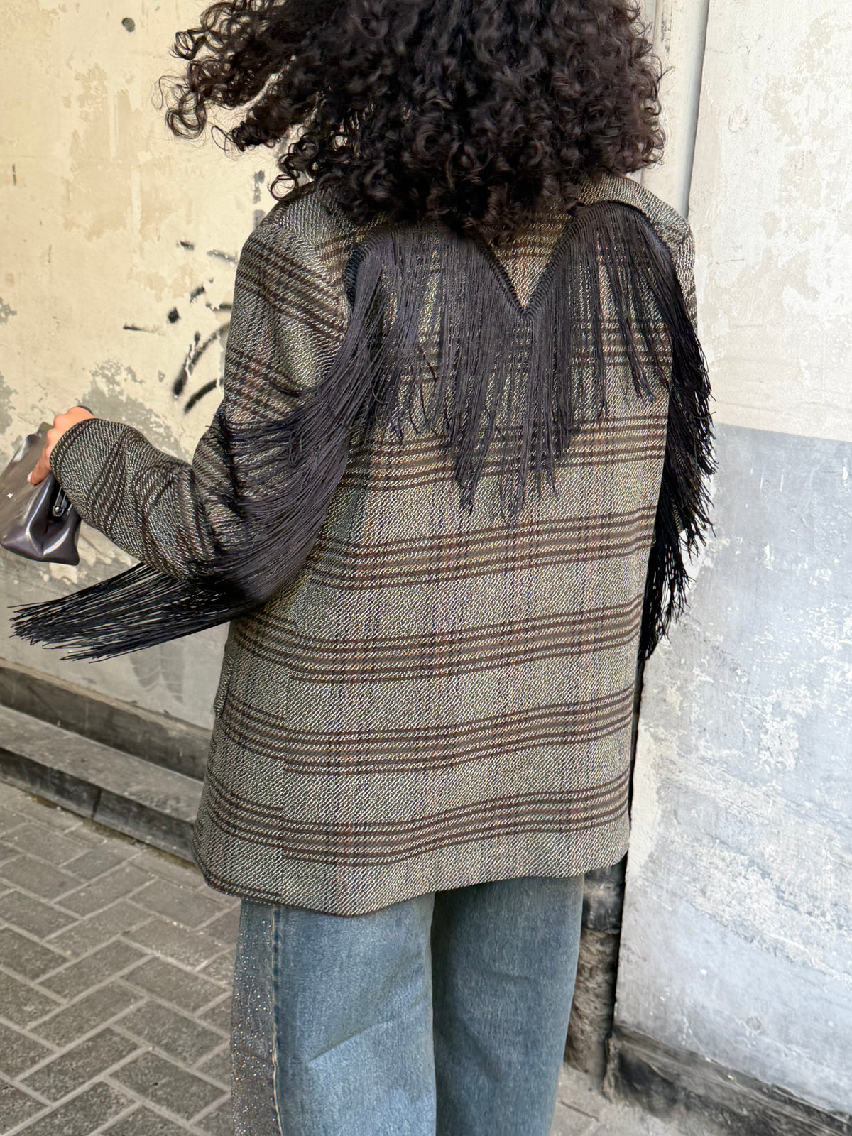 Giacca Check Frange | Militare