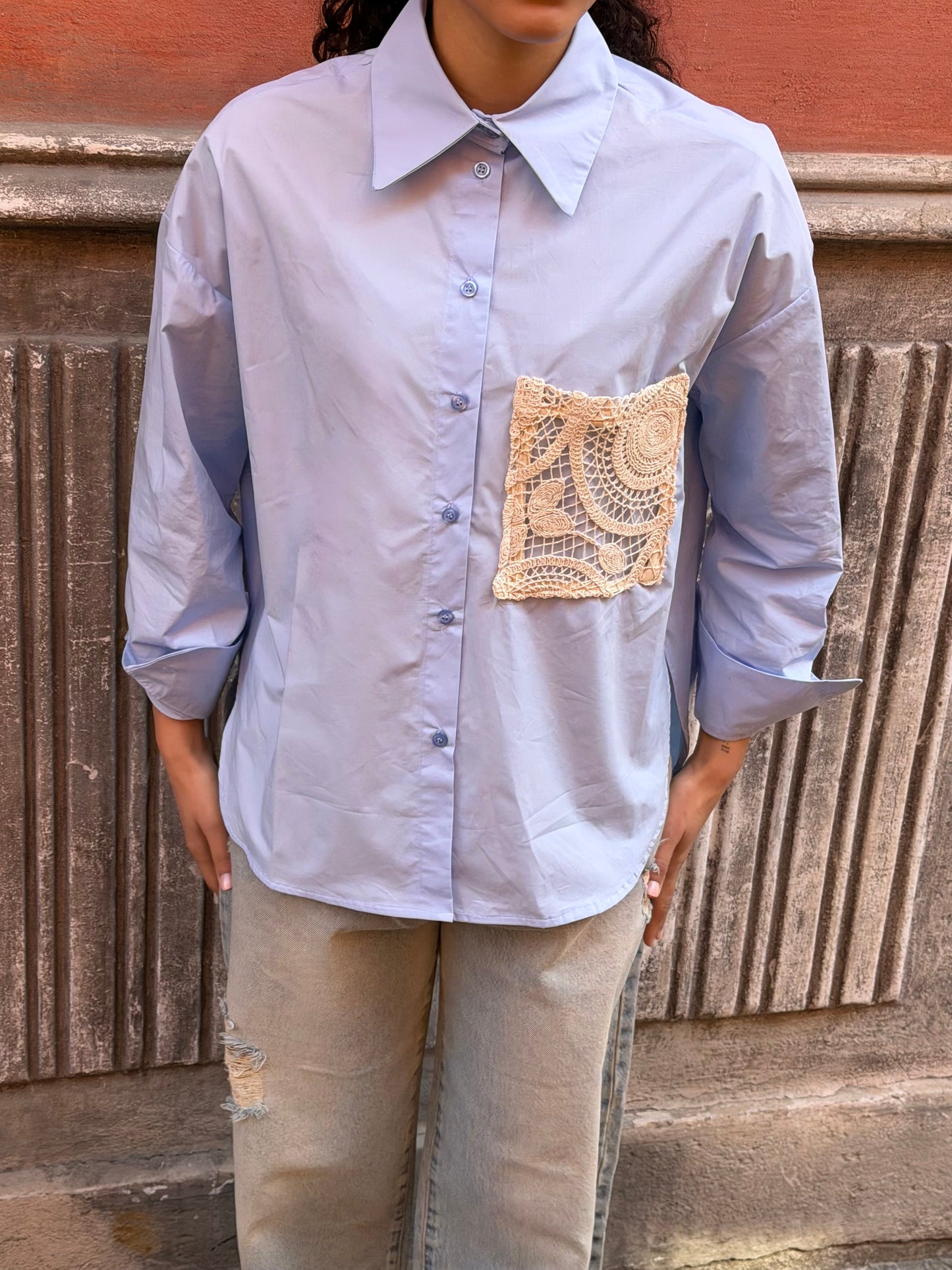 Camicia Sky Taschino Crochet