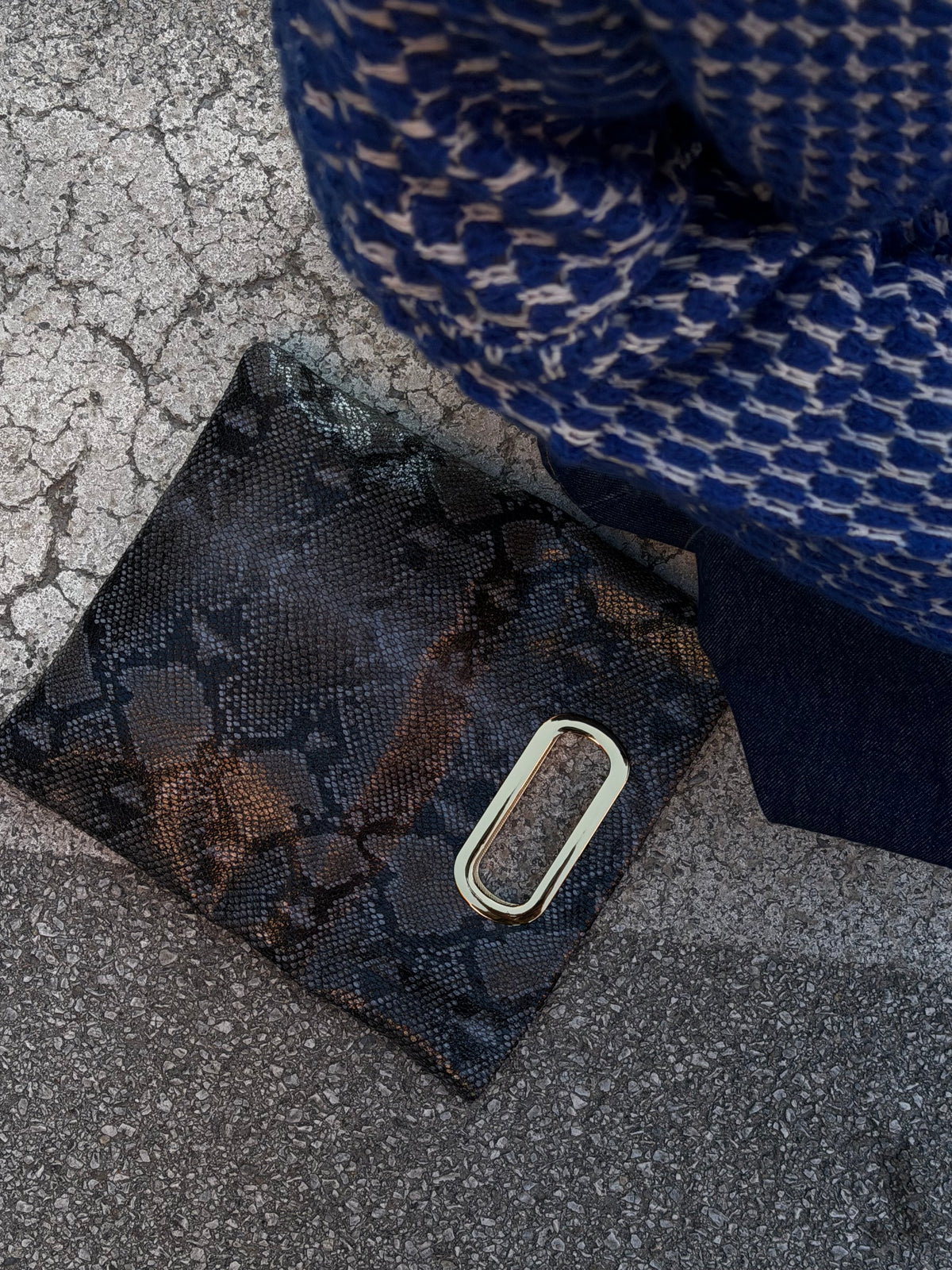 Borsa Pitone Blu