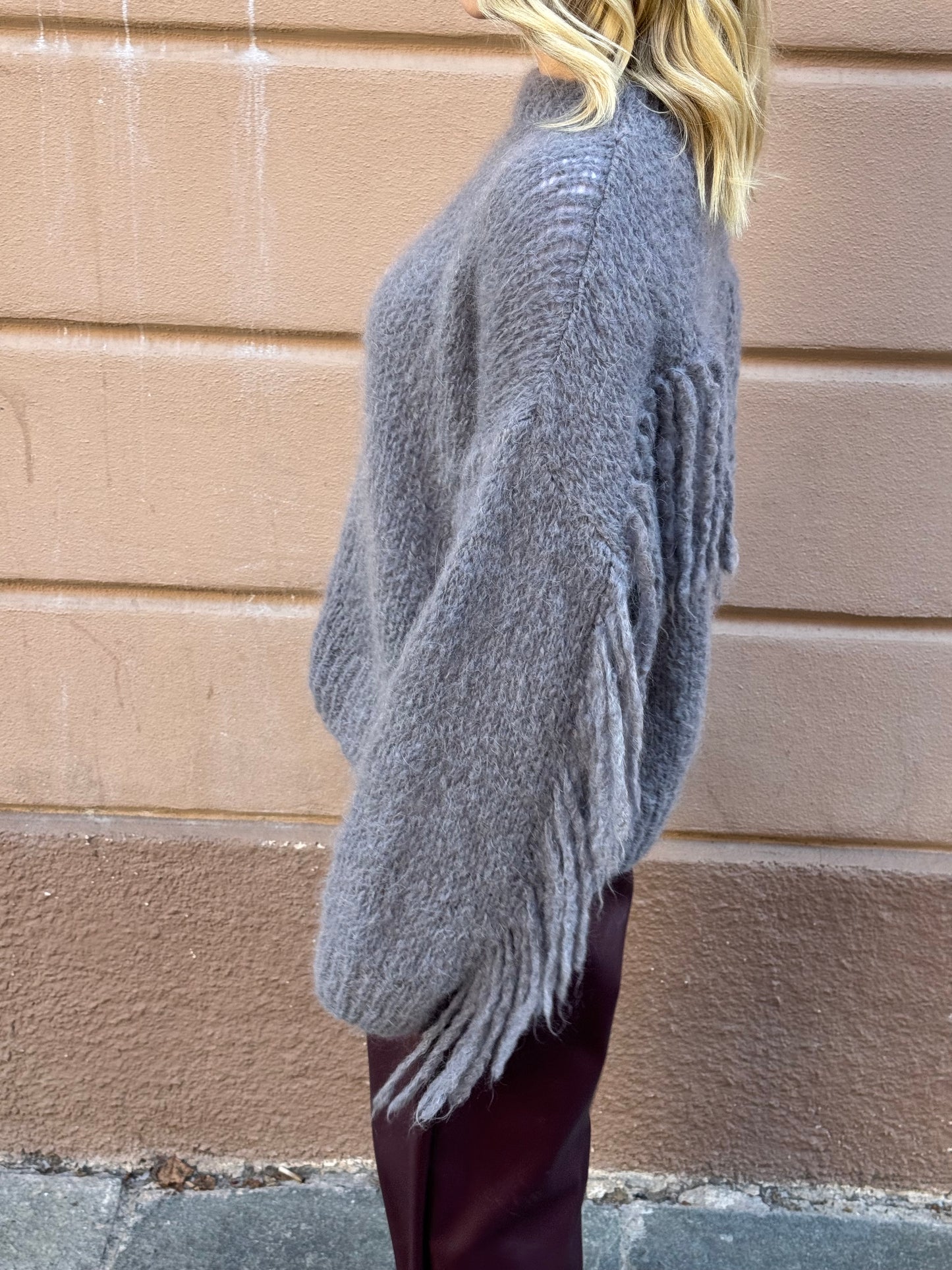Maglia Frange Mohair | Grigio