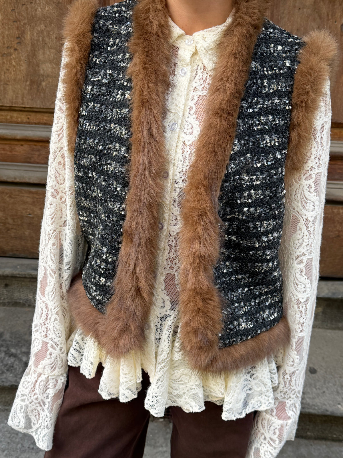Gilet Gris Ecopelliccia