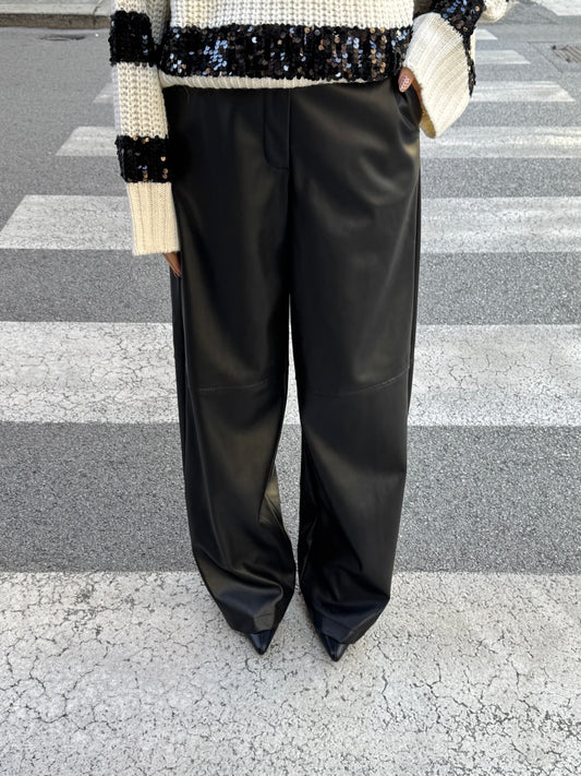 Pantalone Ecopelle Nero