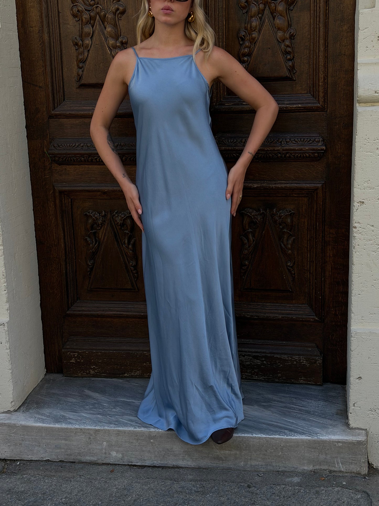 Abito Satin Eva | Azzurro