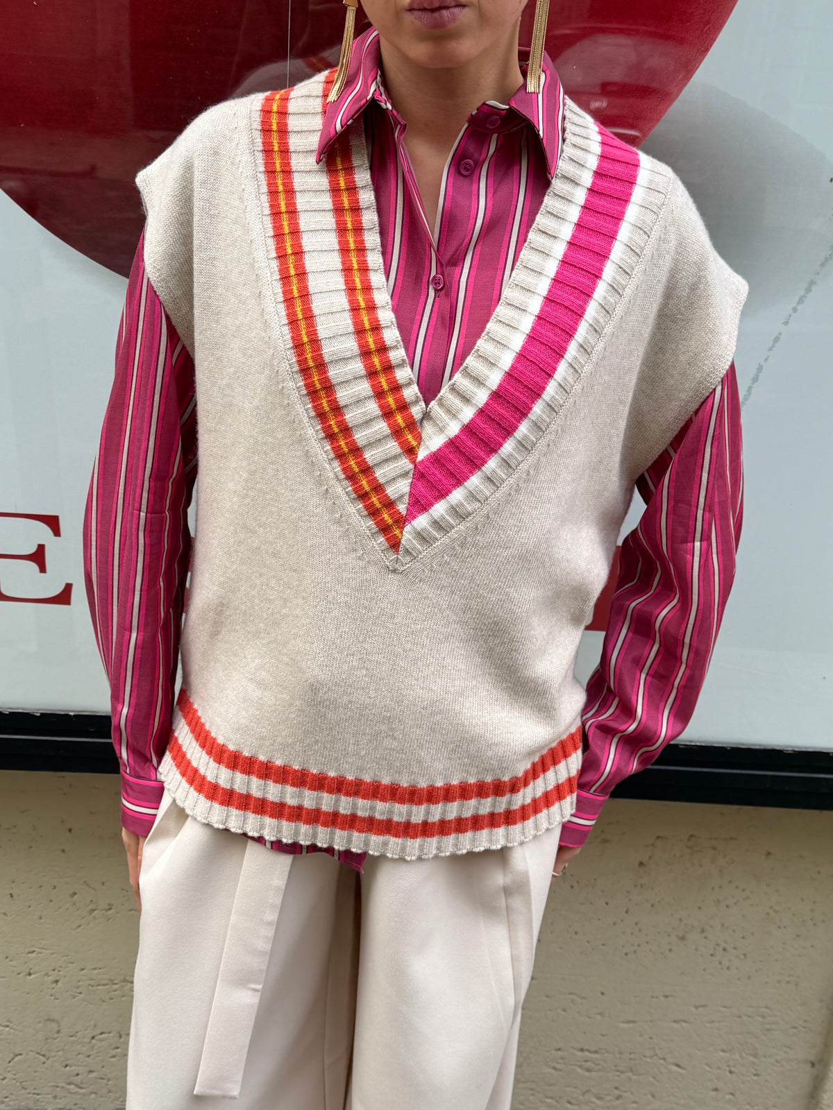 Pullover Smanicato | Sabbia