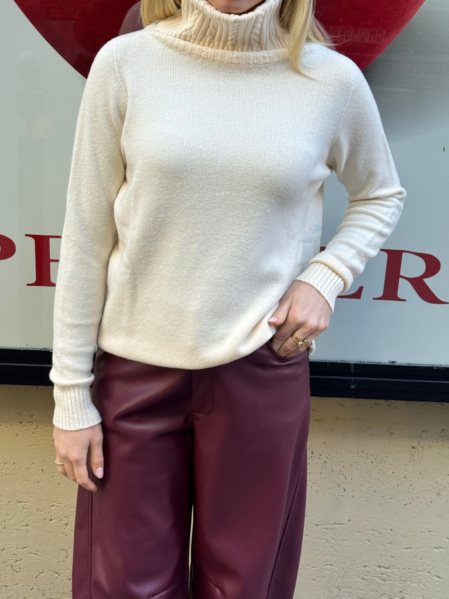 Maglia Treccia | Panna