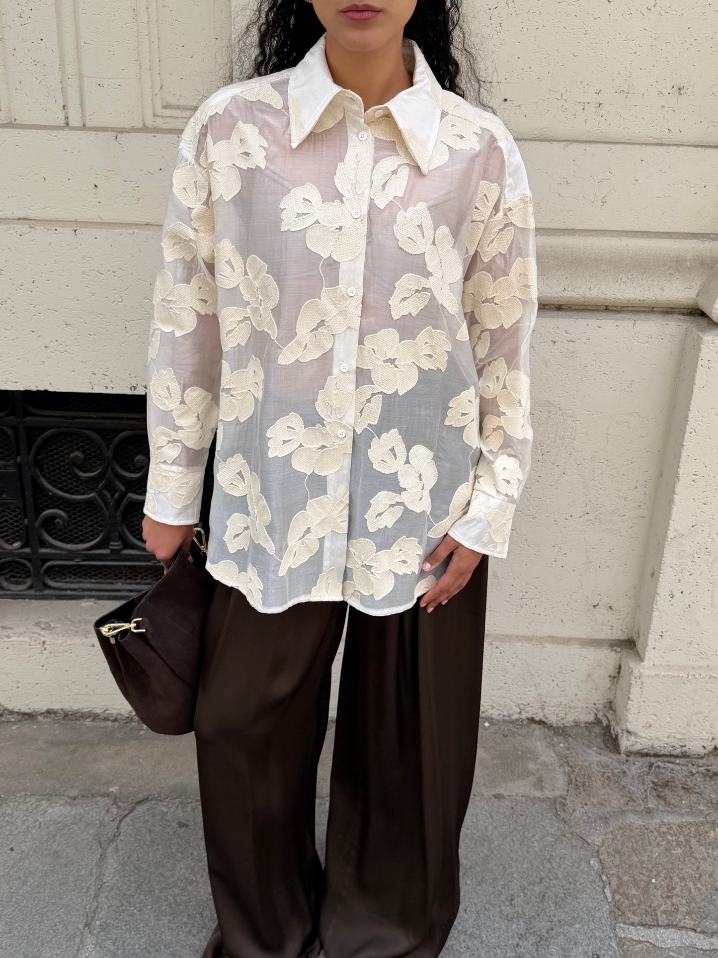 Camicia Ecrù Ricami