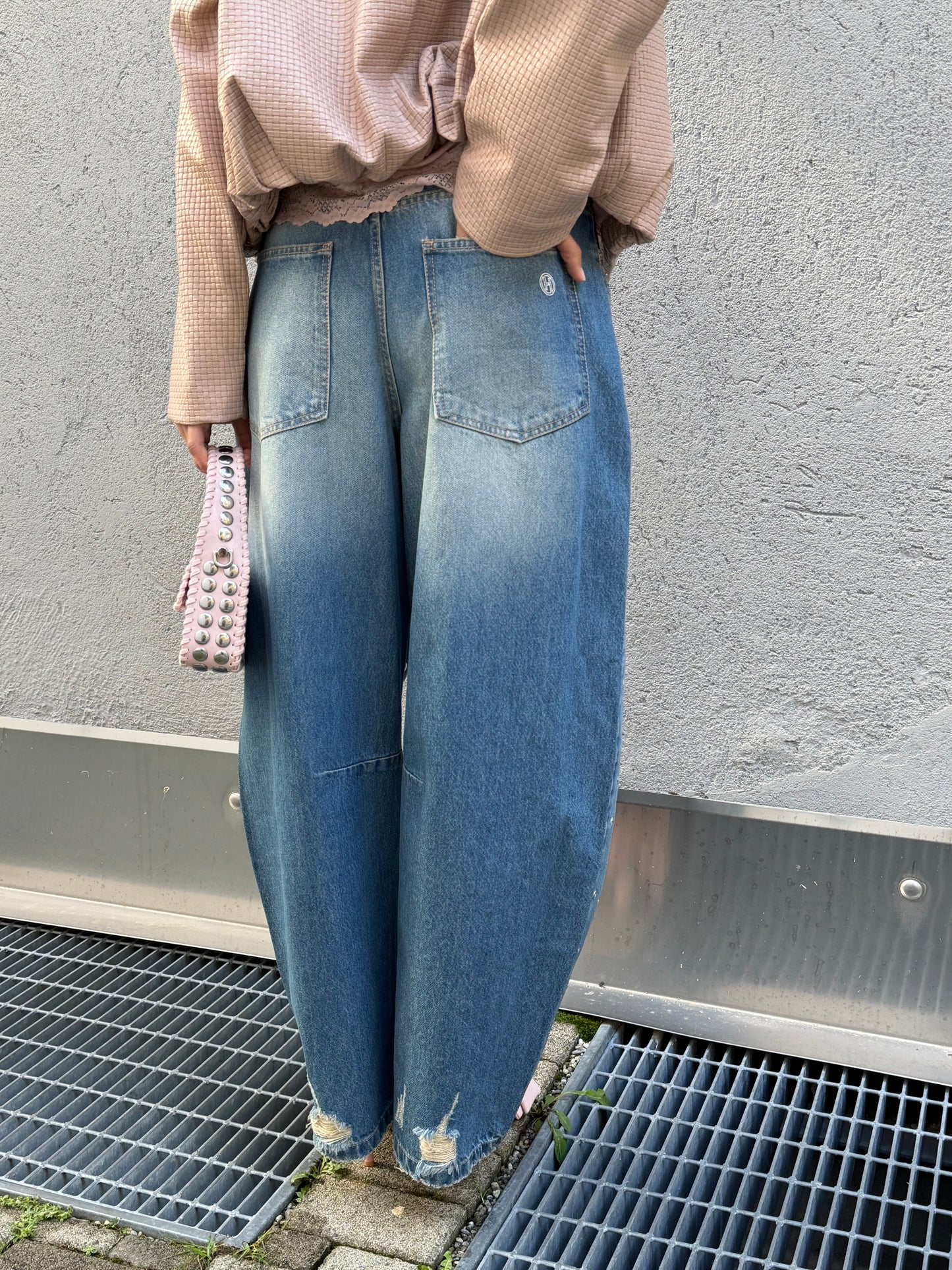 Jeans Barrel Borchie
