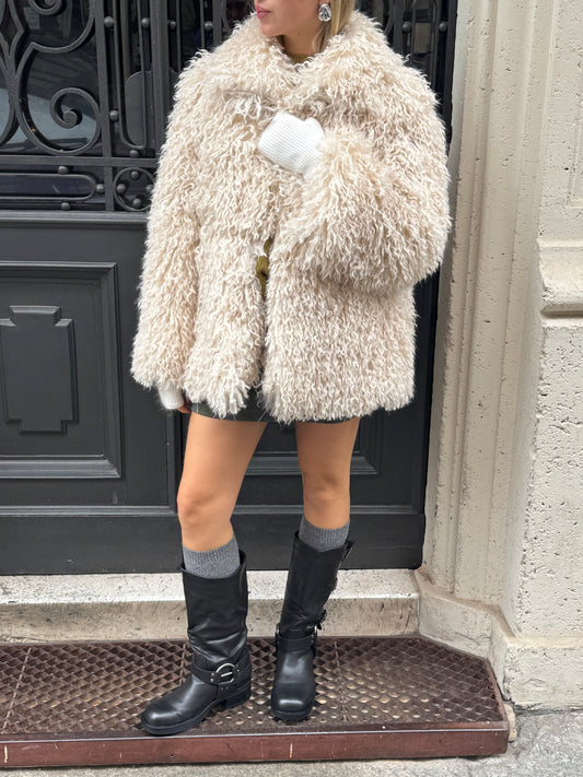 Pelliccia Mongolia Panna