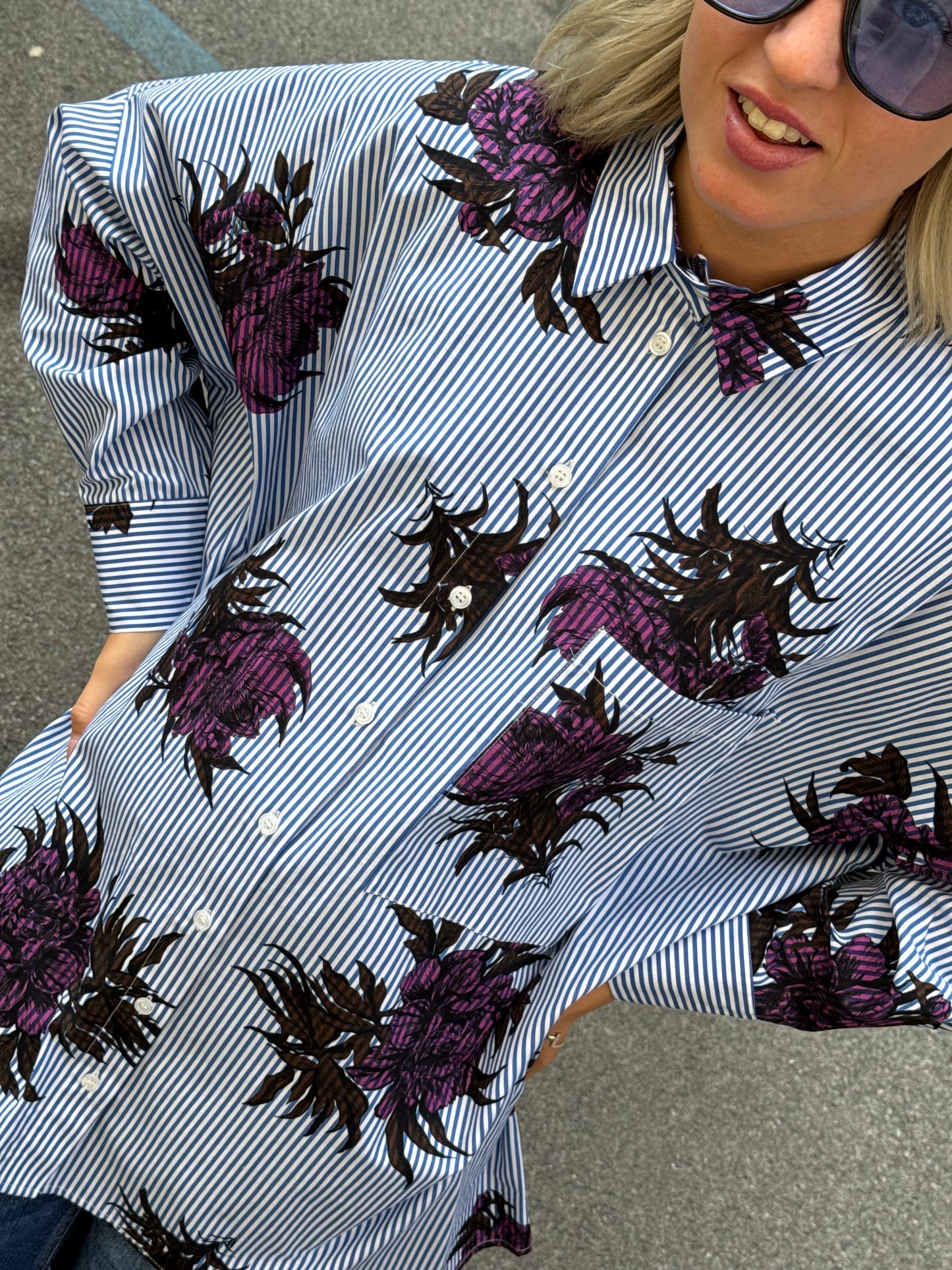 Camicia fiore viola