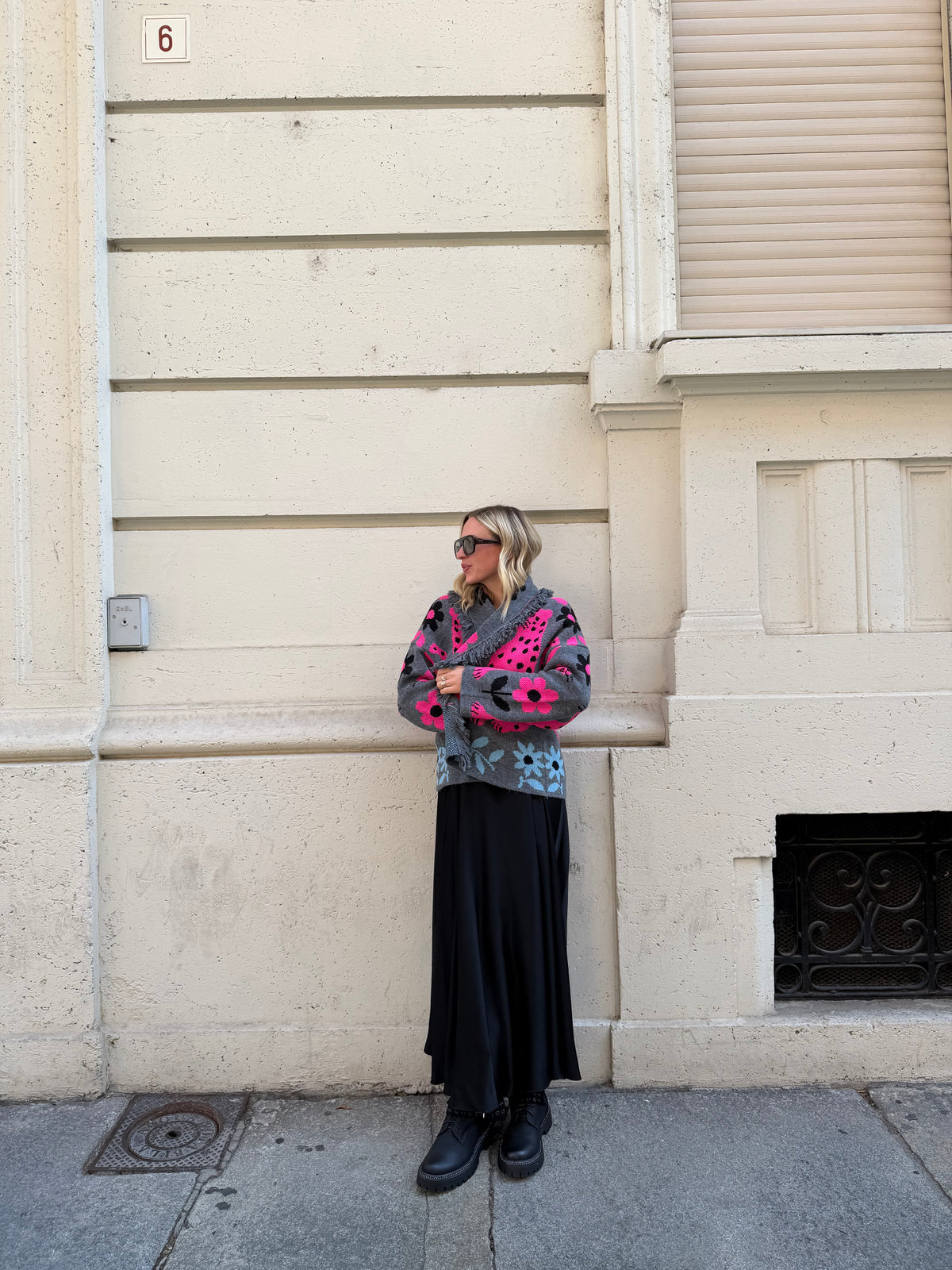 Cardigan Giaguaro | Grigio Fucsia Azzurro