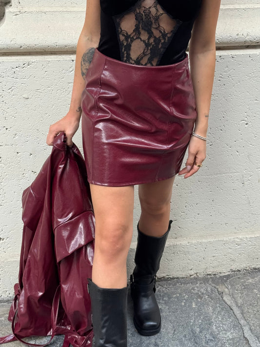 Minigonna Vynil Bordeaux