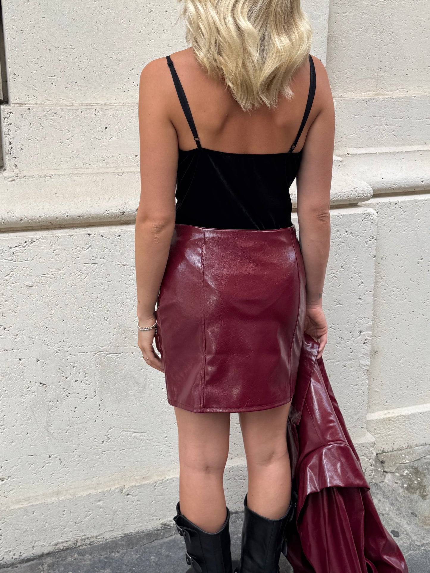 Minigonna Vynil Bordeaux