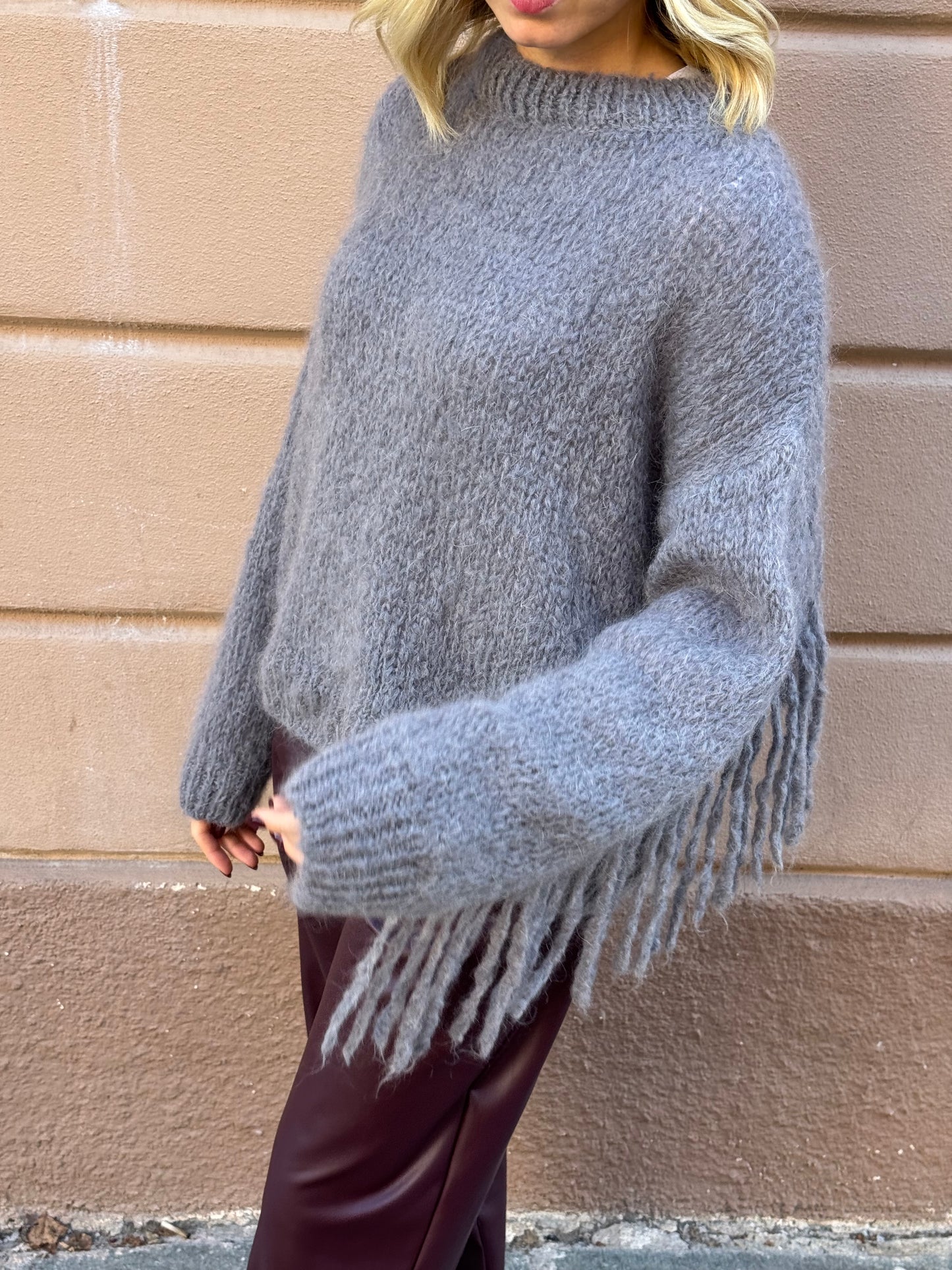 Maglia Frange Mohair | Grigio