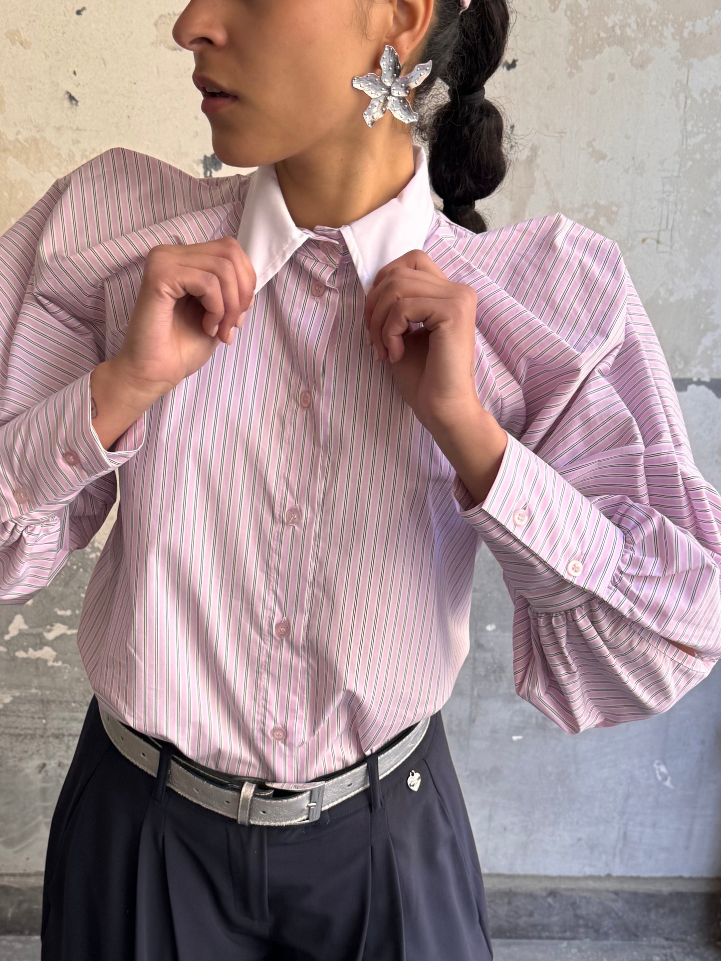 Camicia Lola | Rigata Rosa