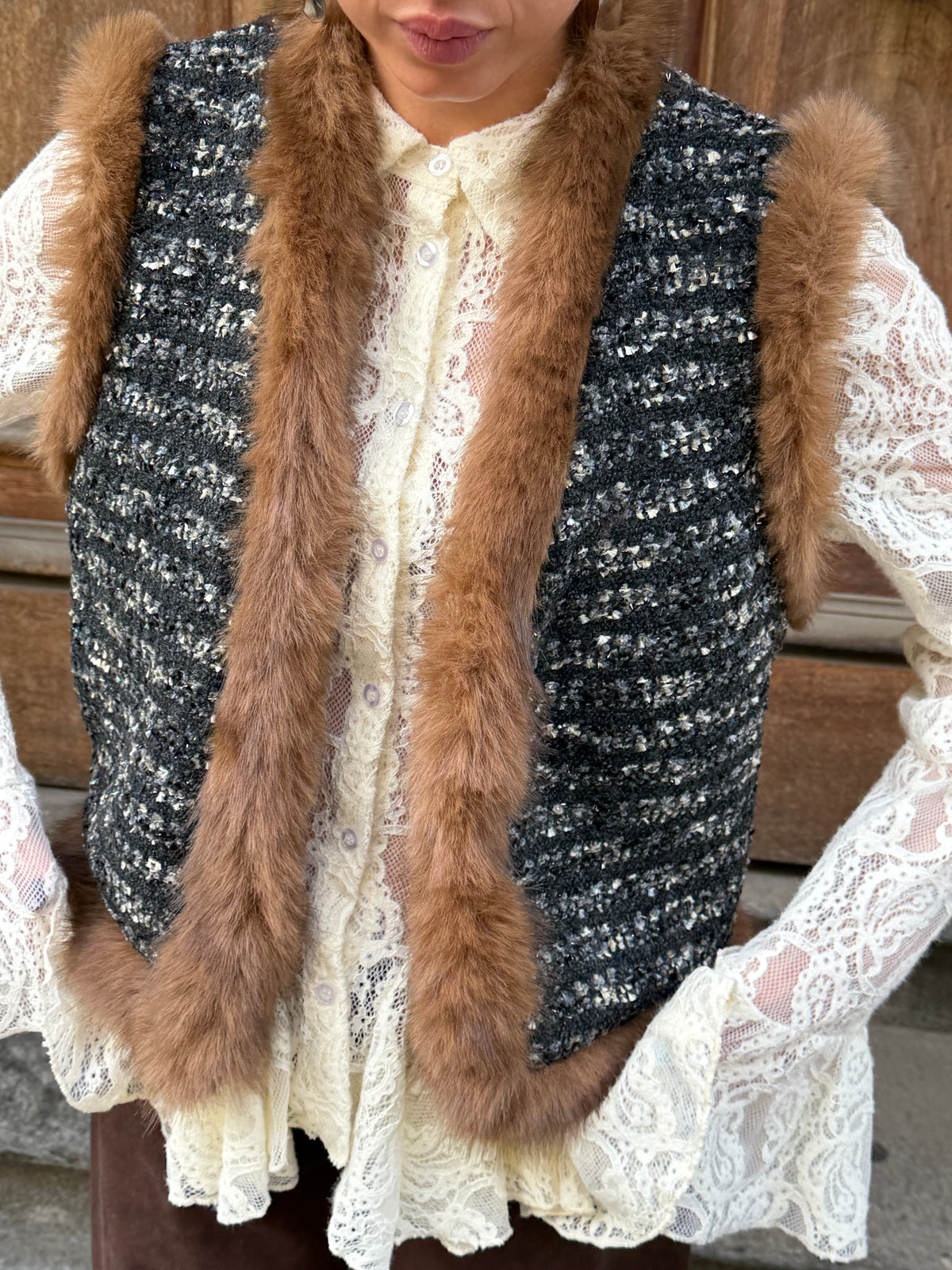 Gilet Gris Ecopelliccia