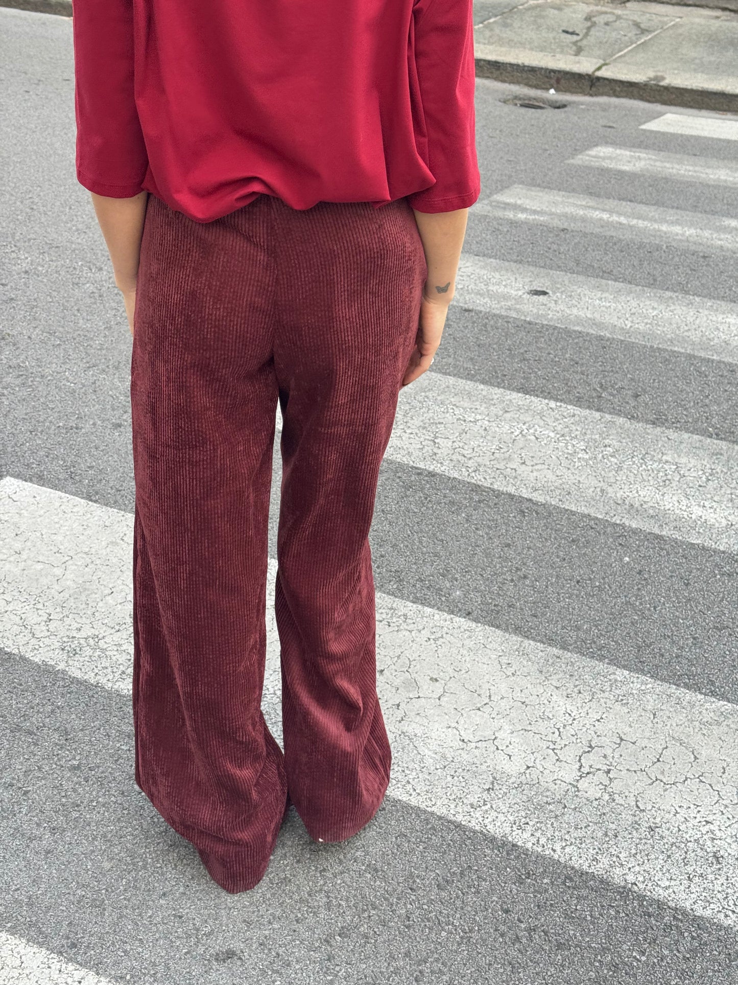 Pantalone Velluto Bordeaux