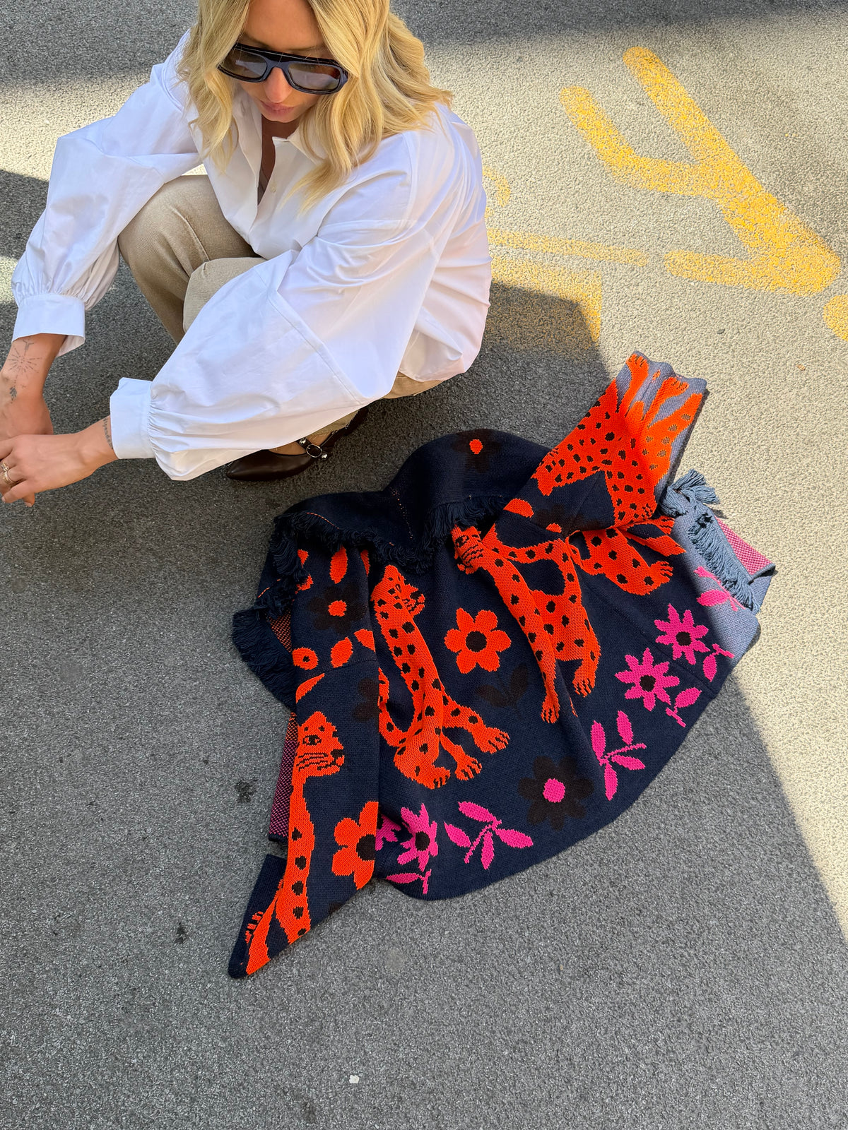 Cardigan Giaguaro | Blu Arancio Fucsia