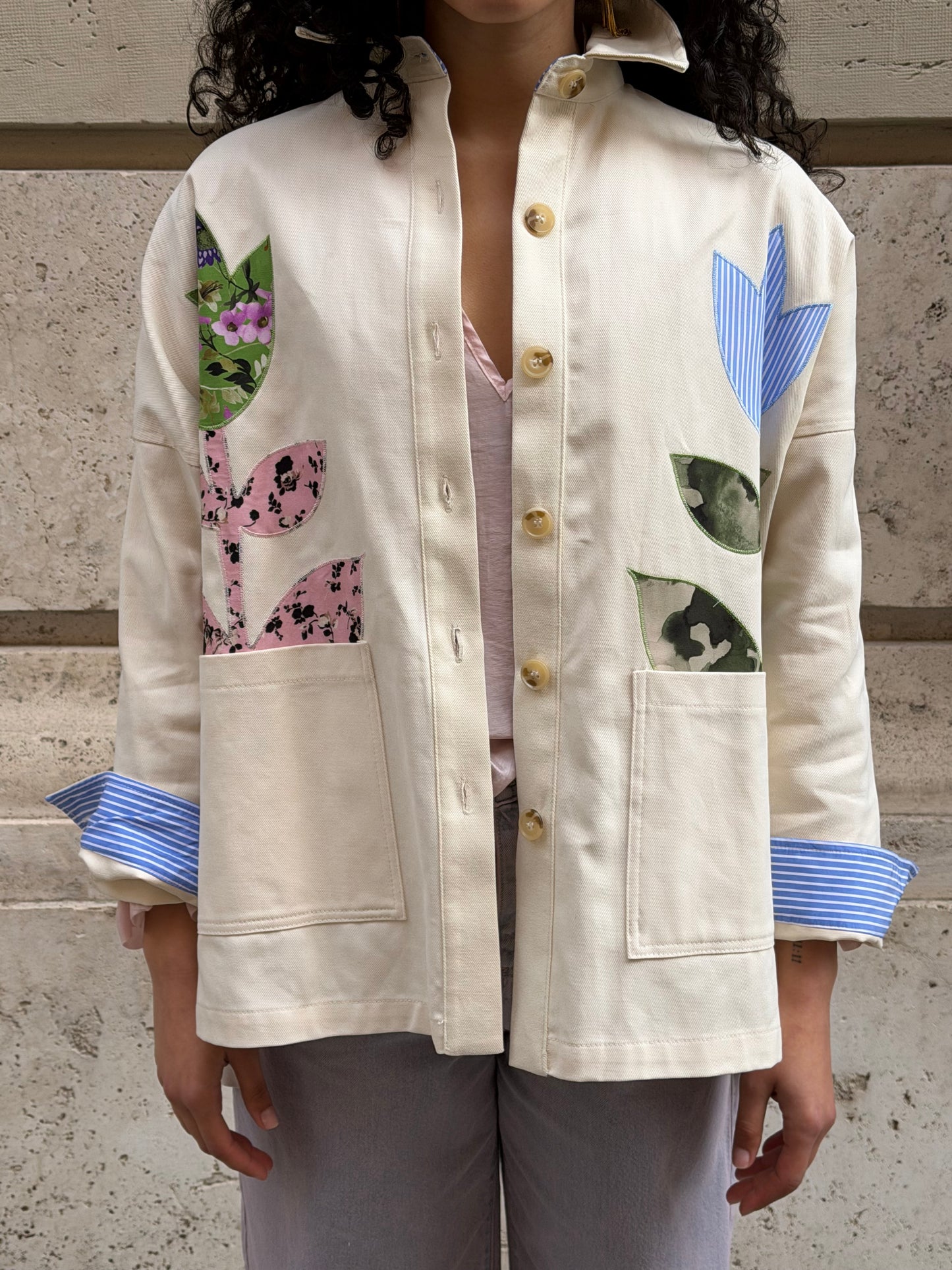 Giacca Patch Fiori
