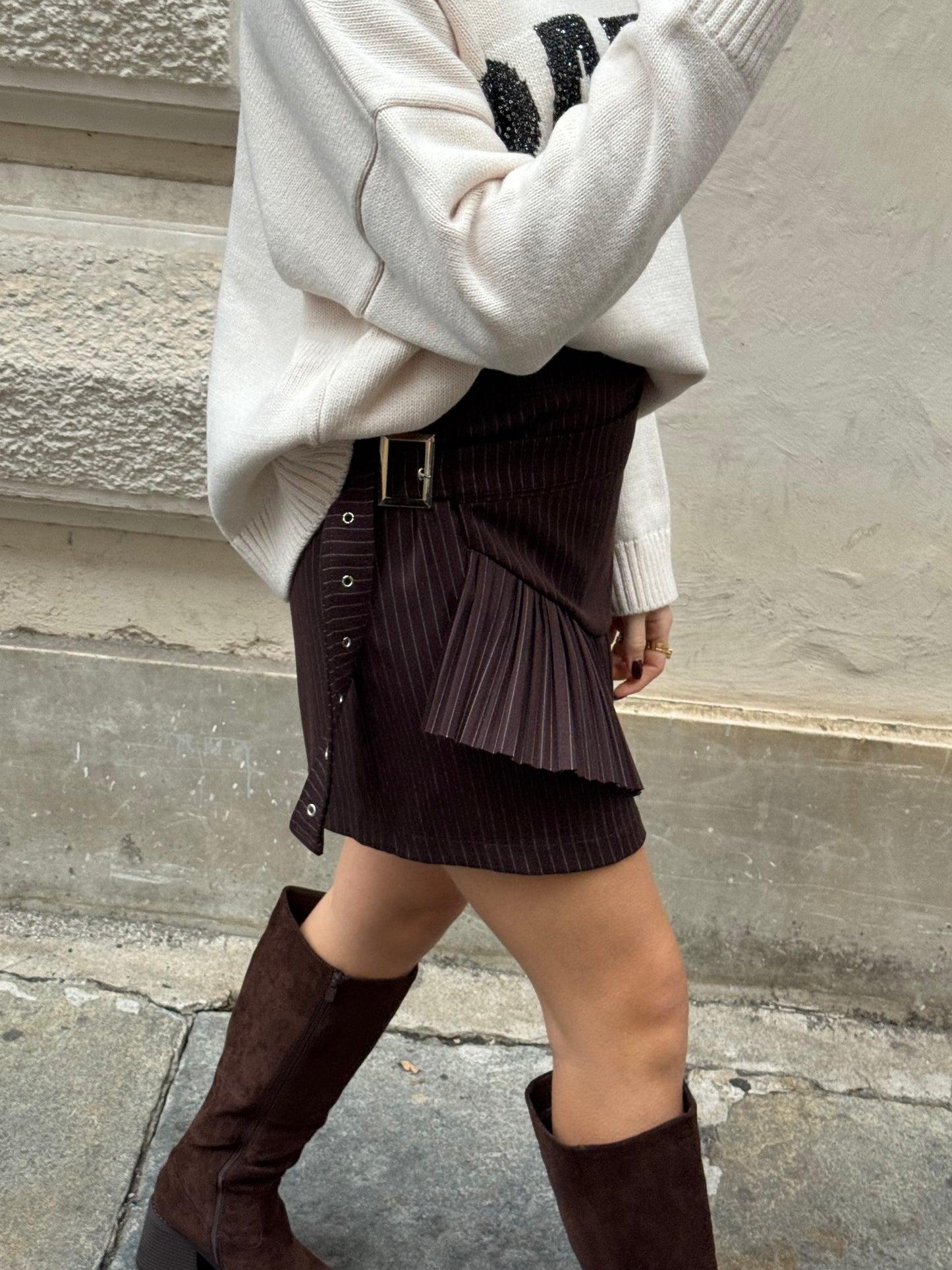 Minigonna Gessata Moro