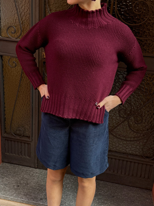 Maglia Pura Lana Gatto | Bordeaux