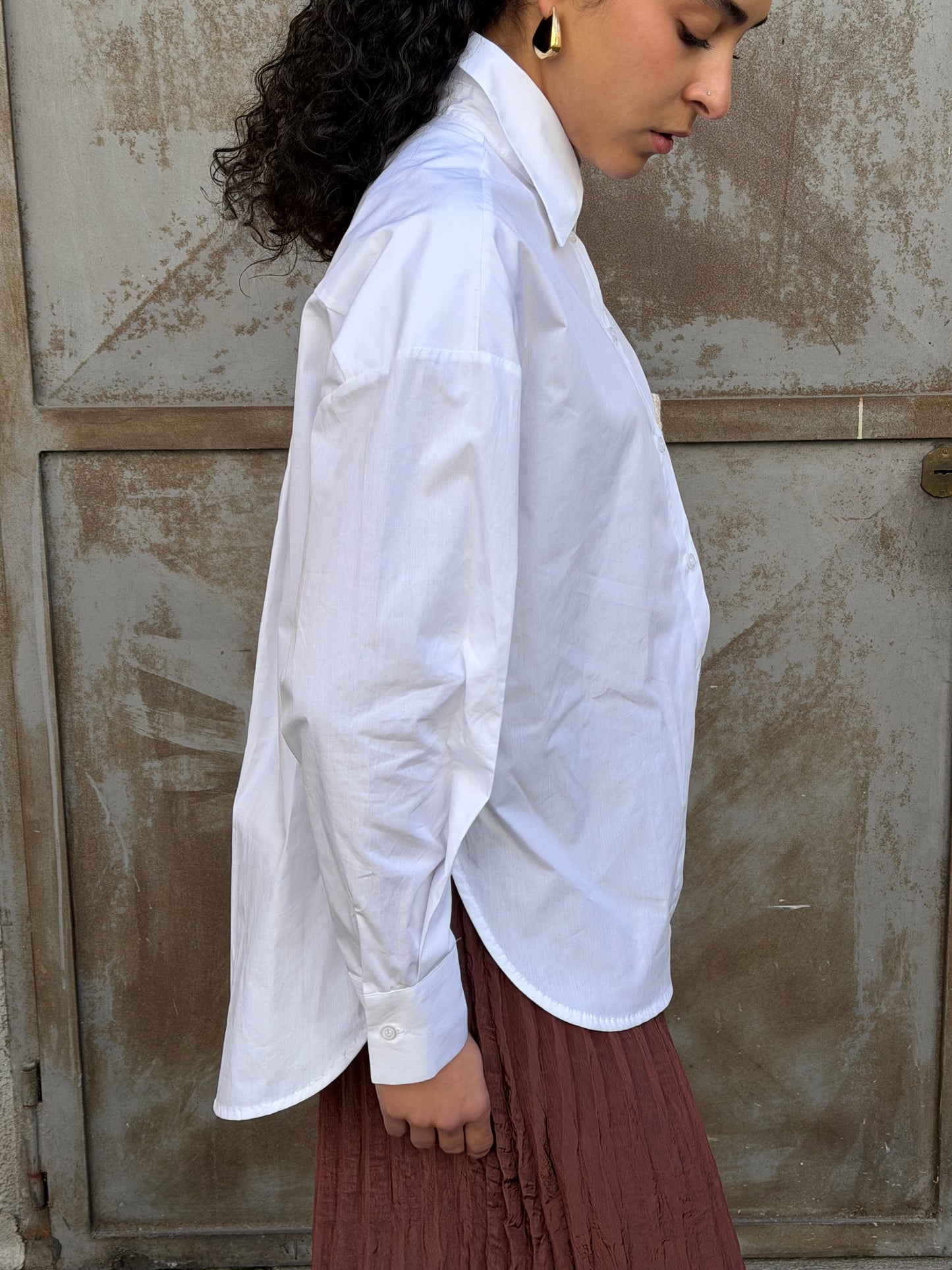 Camicia Bianca Taschino Crochet