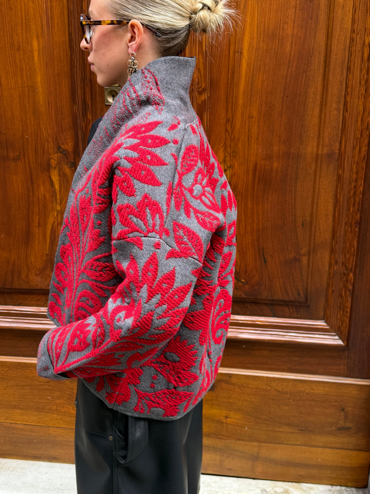 Cardigan Flor | Grigio&Rosso