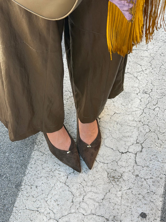 Décolleté Khaki Suede