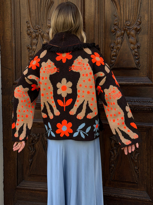 Cardigan Giaguaro | Beige Moro Arancione