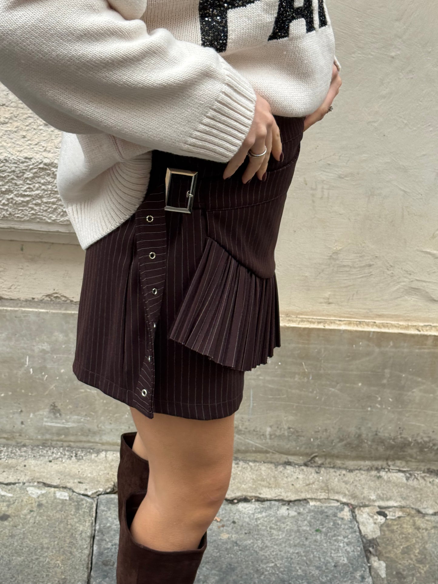 Minigonna Gessata Moro