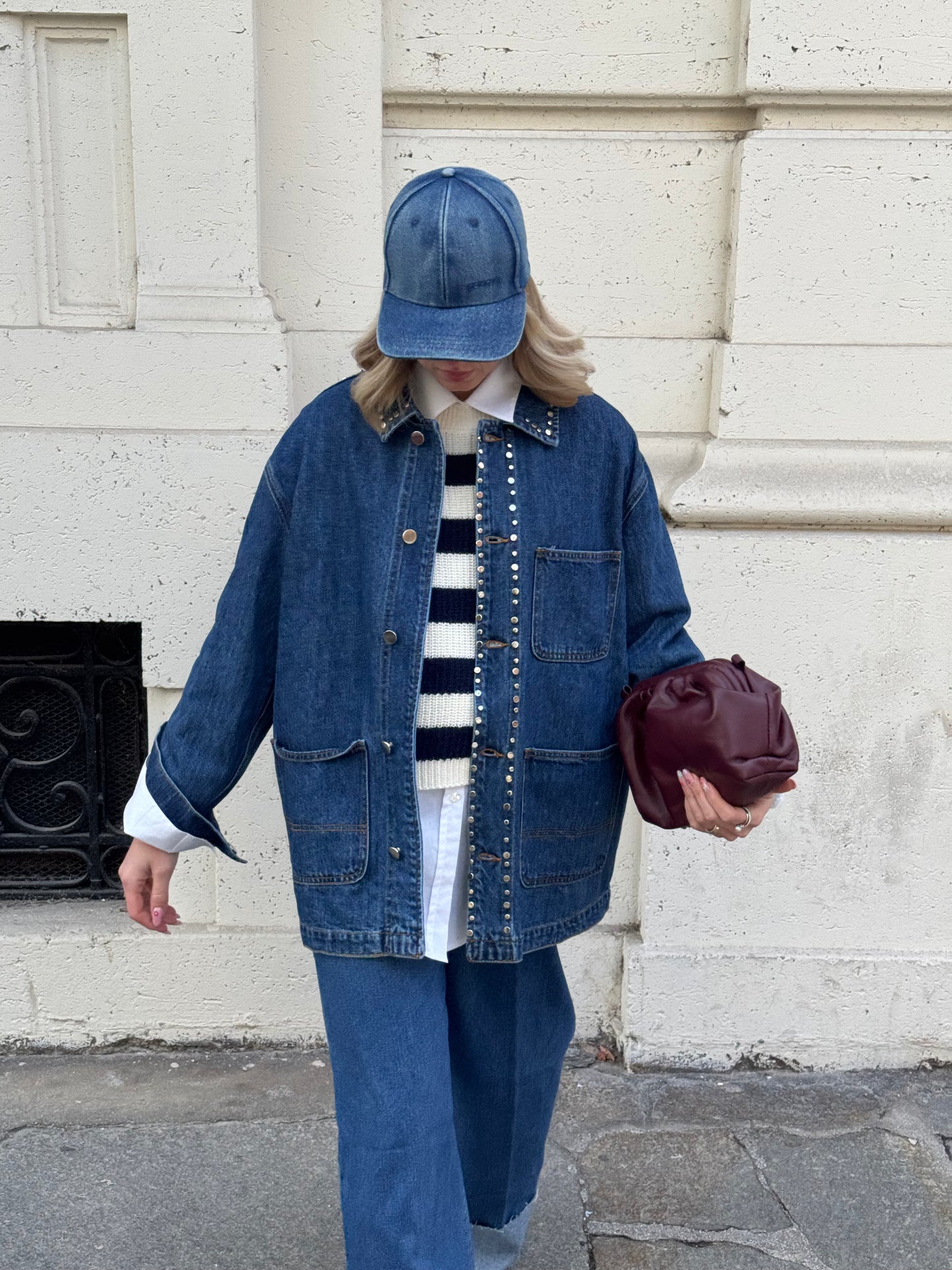 Giacca denim Borchie