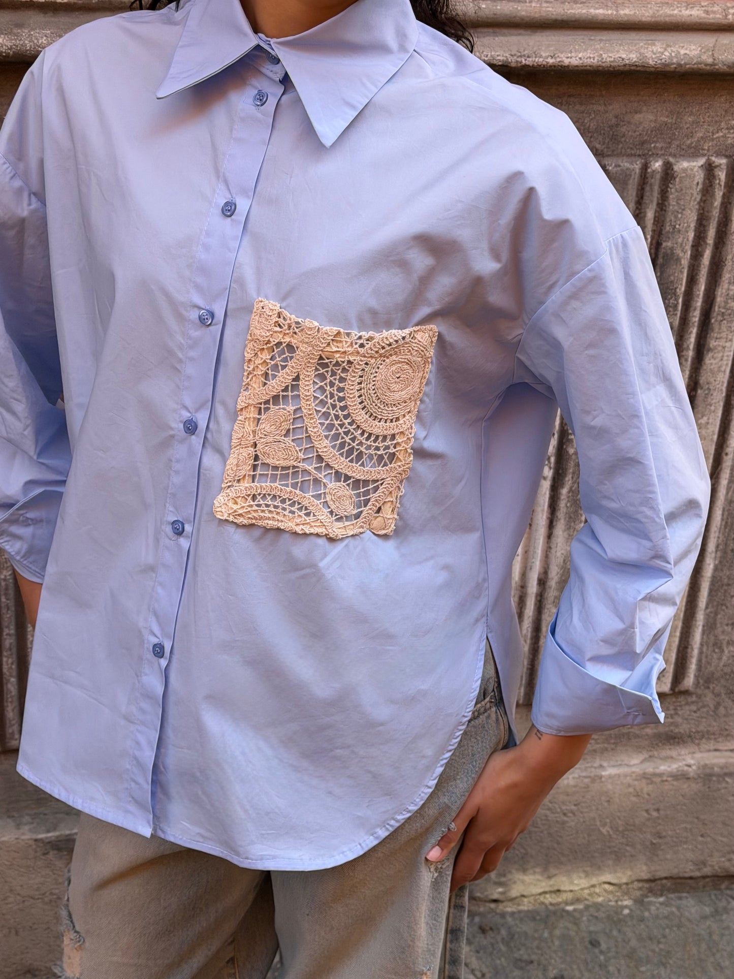 Camicia Sky Taschino Crochet