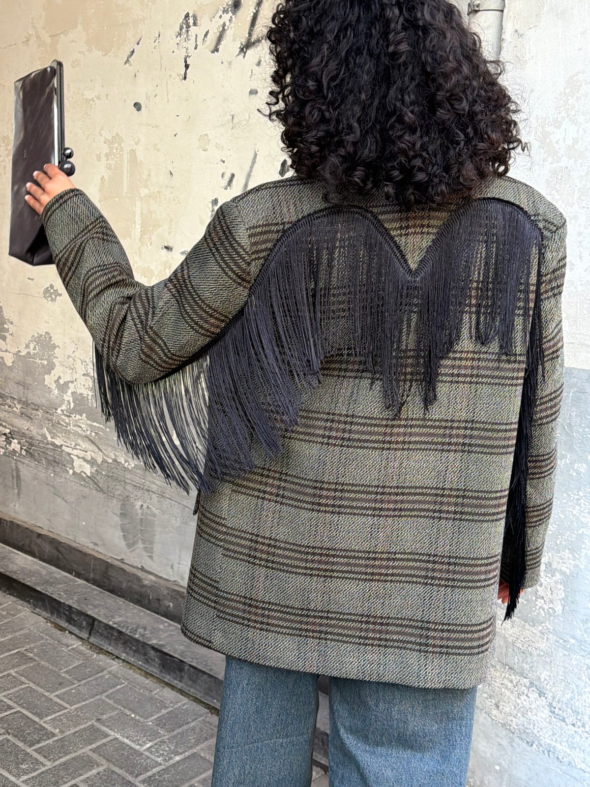 Giacca Check Frange | Militare