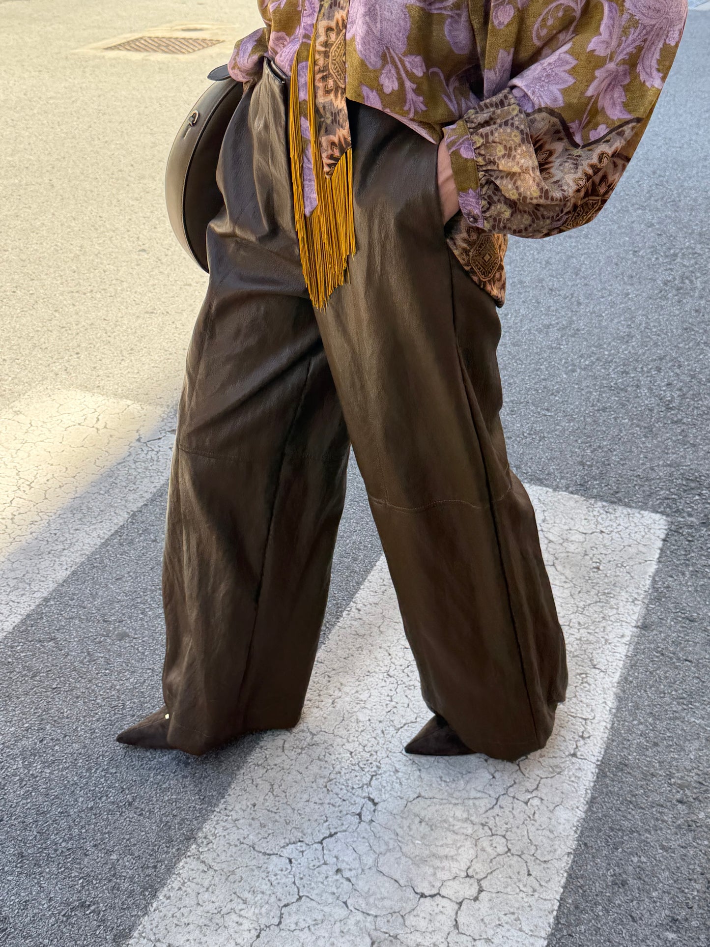 Pantalone Ecopelle Khaki