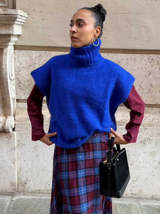Maglia Mohair Collo Alto | Bluette